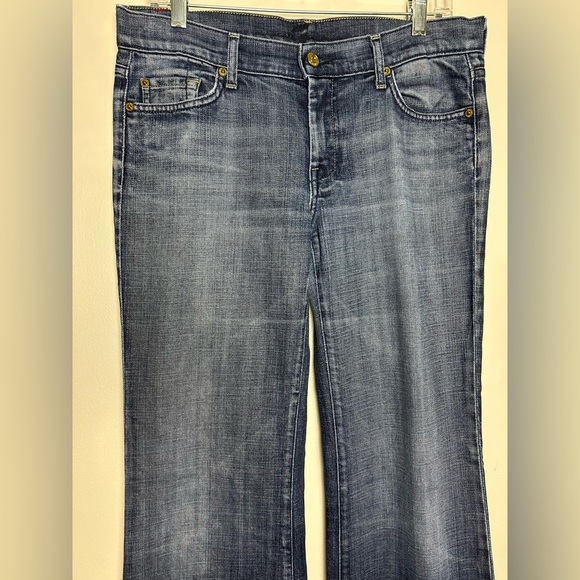 7 Seven for All Mankind Wide Leg Flare Low Rise Dojo 31 Style# U115079U-079U Y2K - Picture 2 of 16